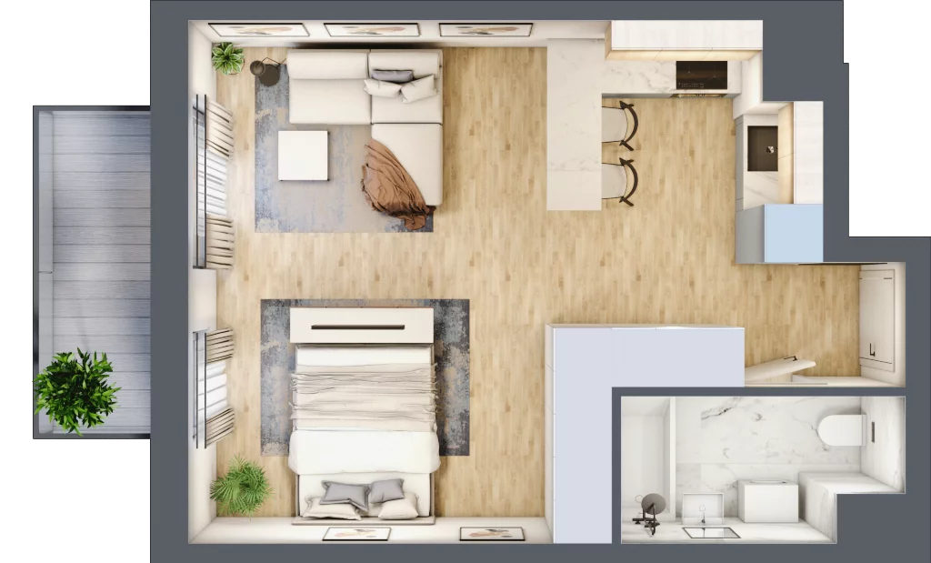 1 pokój, mieszkanie 36,33 m², piętro 1, oferta nr I-B11, Industria II, Bydgoszcz, Bocianowo, ul. Rycerska 22