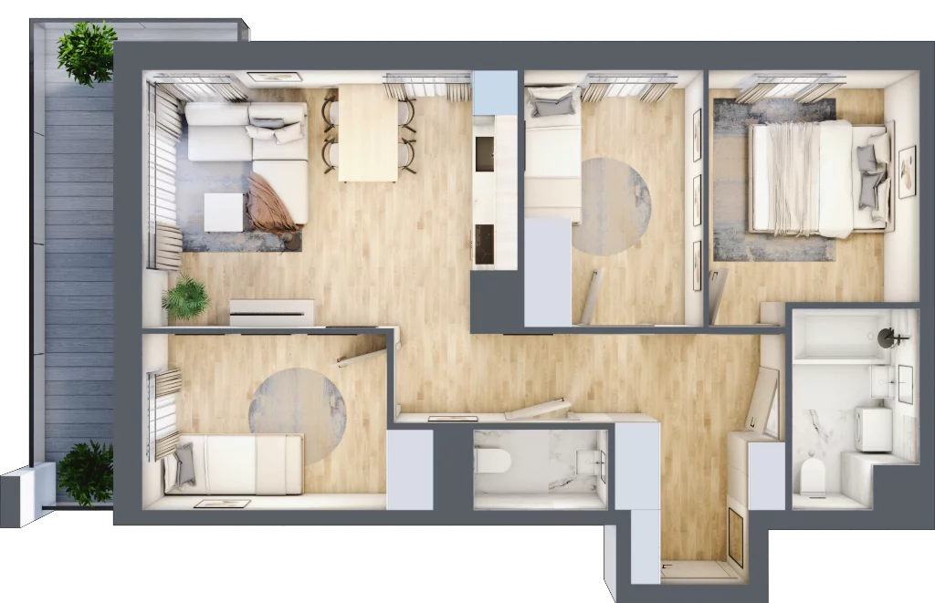 4 pokoje, mieszkanie 60,06 m², piętro 2, oferta nr I-B23, Industria II, Bydgoszcz, Bocianowo, ul. Rycerska 22