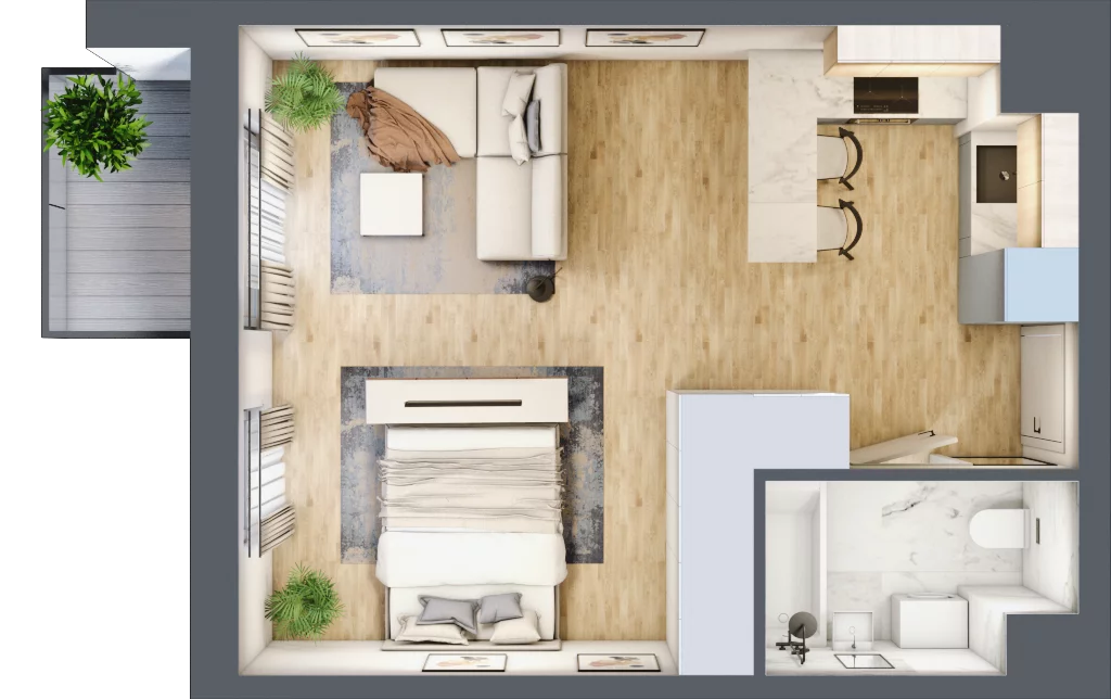 1 pokój, mieszkanie 34,97 m², piętro 2, oferta nr I-B25, Industria II, Bydgoszcz, Bocianowo, ul. Rycerska 22