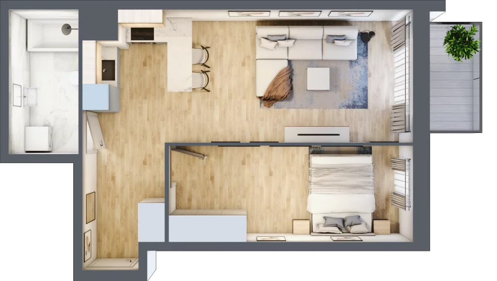 2 pokoje, mieszkanie 45,90 m², piętro 2, oferta nr I-B29, Industria II, Bydgoszcz, Bocianowo, ul. Rycerska 22