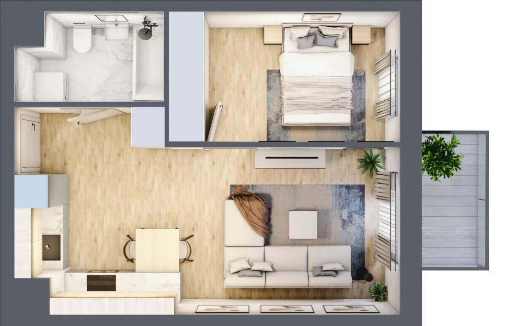2 pokoje, mieszkanie 36,65 m², piętro 4, oferta nr I-B63, Industria II, Bydgoszcz, Bocianowo, ul. Rycerska 22