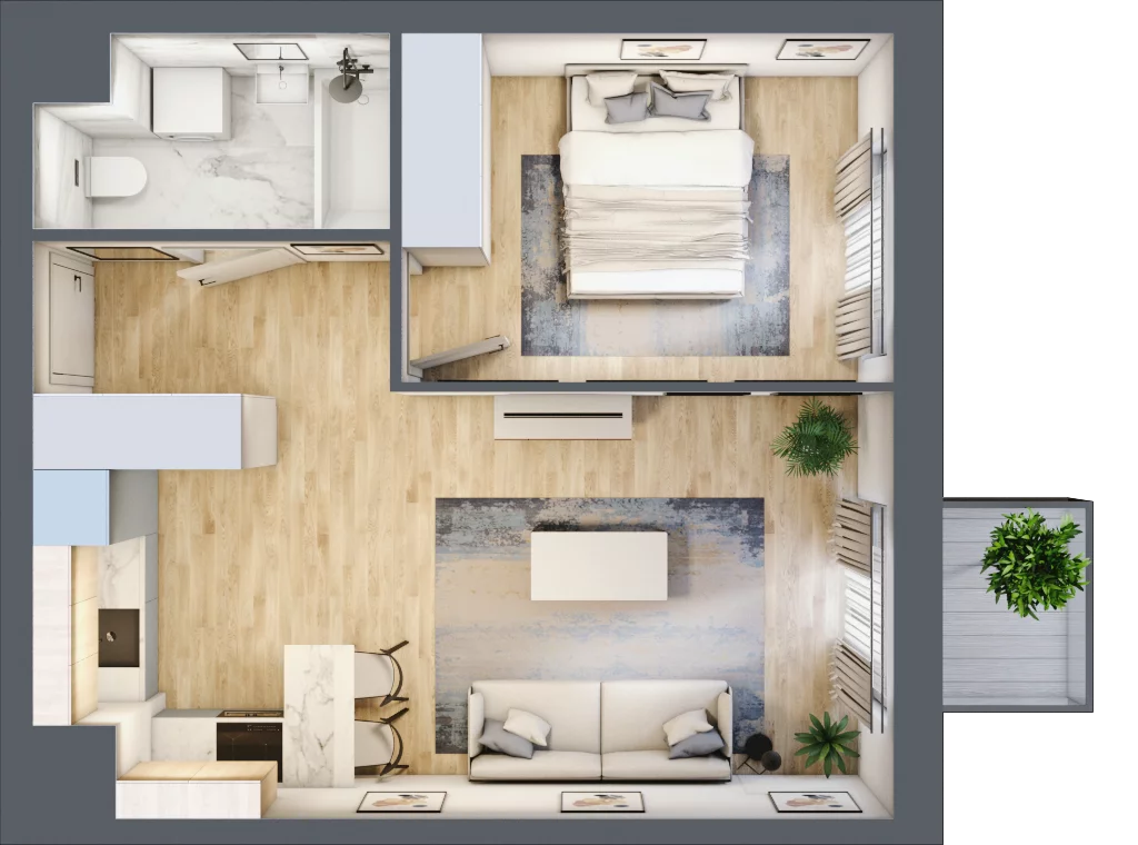 2 pokoje, mieszkanie 40,94 m², piętro 5, oferta nr I-B65, Industria II, Bydgoszcz, Bocianowo, ul. Rycerska 22