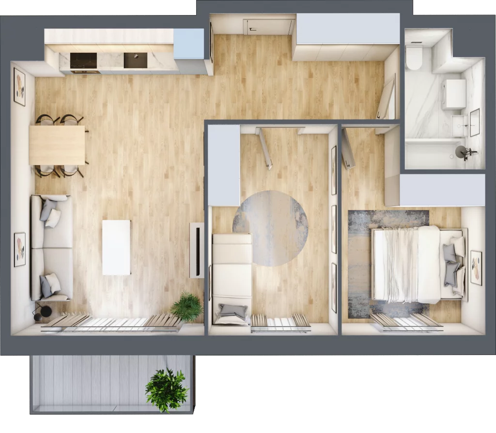 3 pokoje, mieszkanie 56,02 m², piętro 5, oferta nr I-B69, Industria II, Bydgoszcz, Bocianowo, ul. Rycerska 22