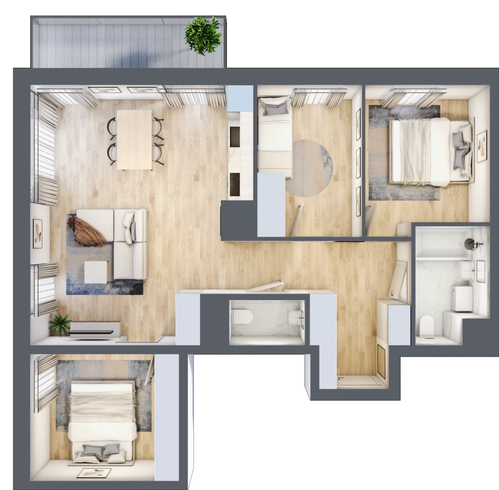 4 pokoje, mieszkanie 69,97 m², piętro 5, oferta nr I-B71, Industria II, Bydgoszcz, Bocianowo, ul. Rycerska 22