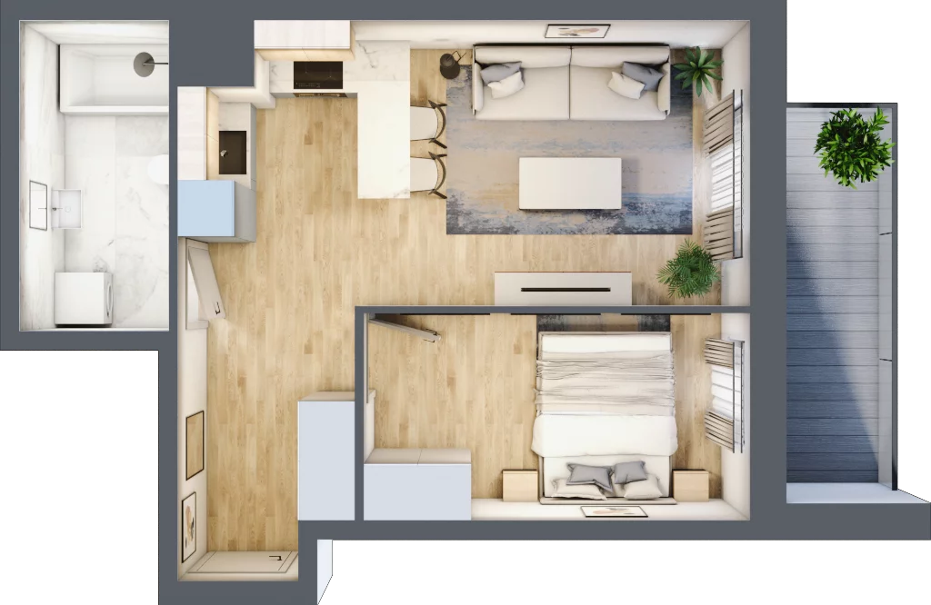 2 pokoje, mieszkanie 37,96 m², piętro 5, oferta nr I-B77, Industria II, Bydgoszcz, Bocianowo, ul. Rycerska 22
