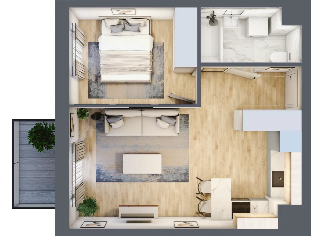 2 pokoje, mieszkanie 39,20 m², piętro 2, oferta nr I-D26, Industria II, Bydgoszcz, Bocianowo, ul. Rycerska 22