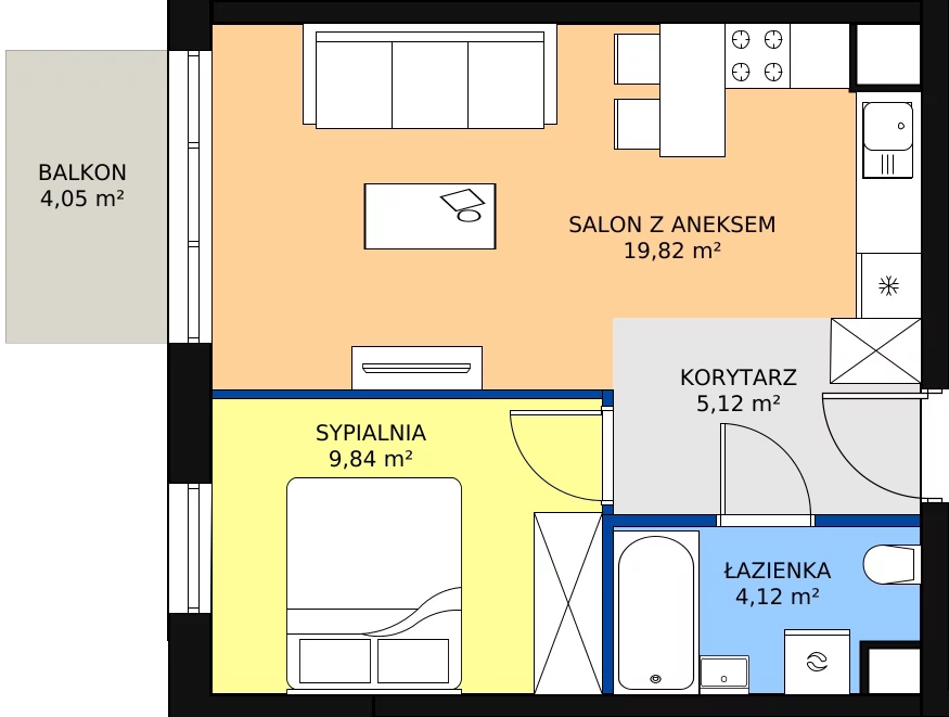 Zalety mieszkania 38.9 m², I-D78