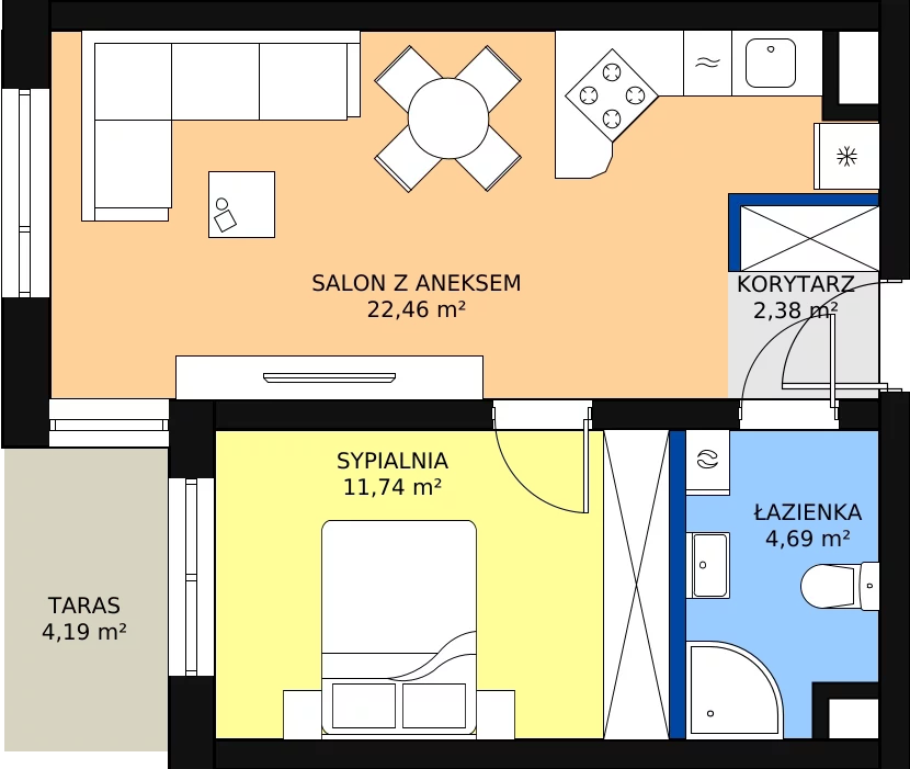 Zalety mieszkania 41.27 m², 6