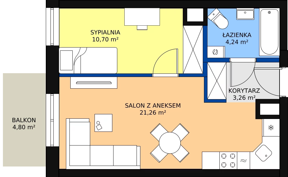 Zalety mieszkania 39.46 m², 7