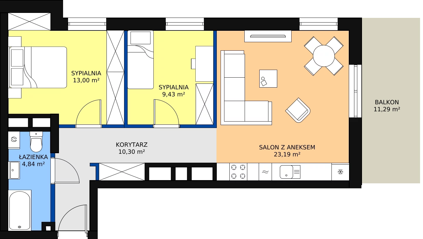 Zalety mieszkania 60.76 m², 9