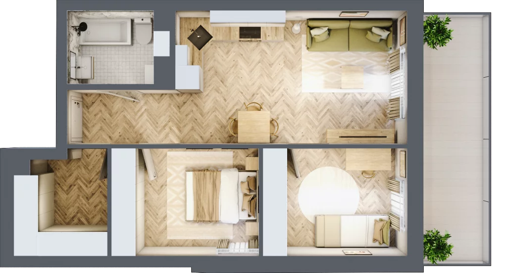 3 pokoje, mieszkanie 53,41 m², piętro 1, oferta nr 10, Balantia, Niemcz, ul. Elizy Orzeszkowej 37