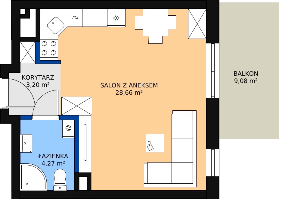 Zalety mieszkania 36.13 m², 11