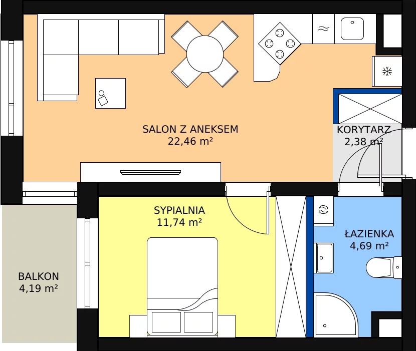 Zalety mieszkania 41.27 m², 16