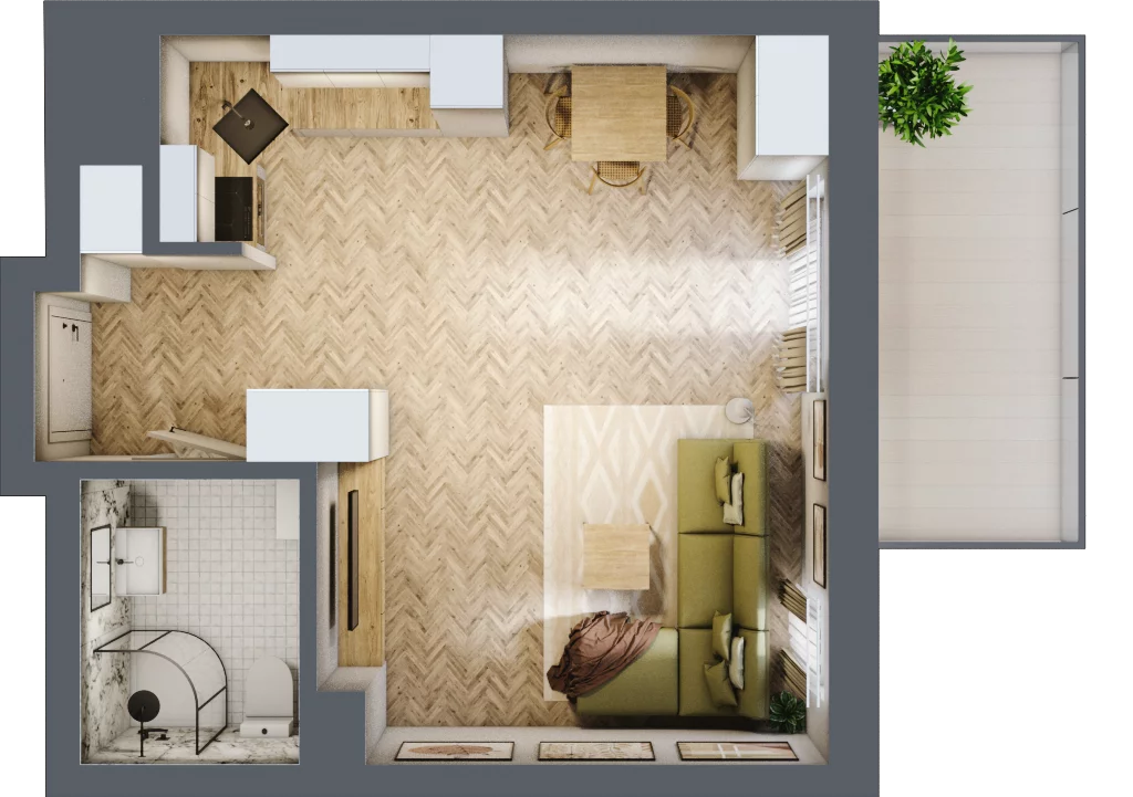 1 pokój, mieszkanie 36,13 m², piętro 3, oferta nr 21, Balantia, Niemcz, ul. Elizy Orzeszkowej 37