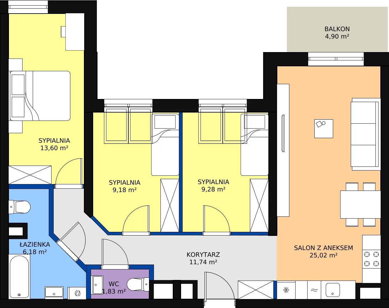 Zalety mieszkania 76.83 m², 25