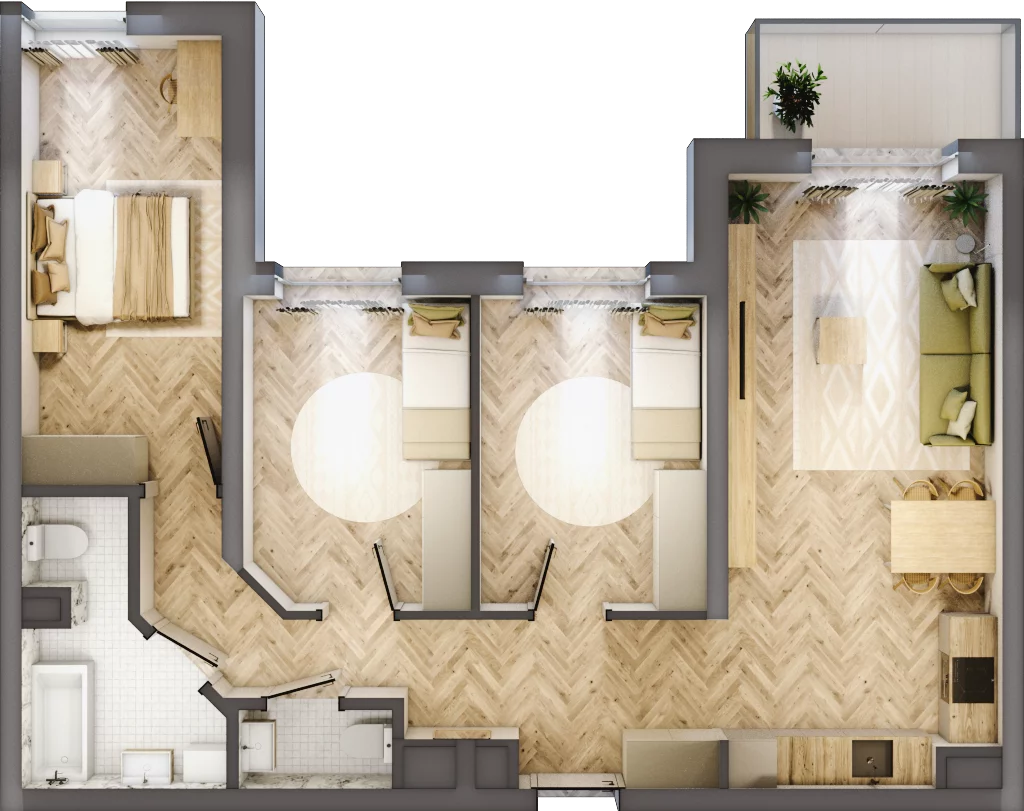 4 pokoje, mieszkanie 76,83 m², piętro 3, oferta nr 25, Balantia, Niemcz, ul. Elizy Orzeszkowej 37