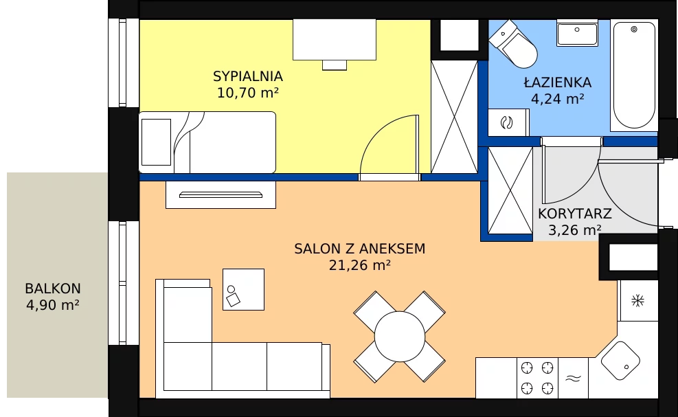Zalety mieszkania 39.46 m², 26