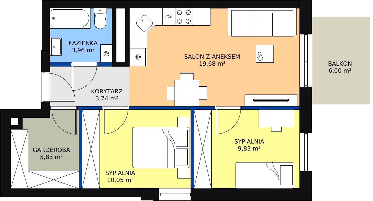 Zalety mieszkania 53.09 m², 29