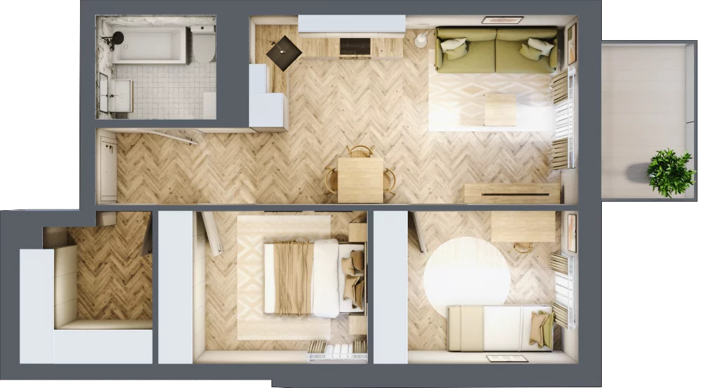 3 pokoje, mieszkanie 53,09 m², piętro 3, oferta nr 29, Balantia, Niemcz, ul. Elizy Orzeszkowej 37