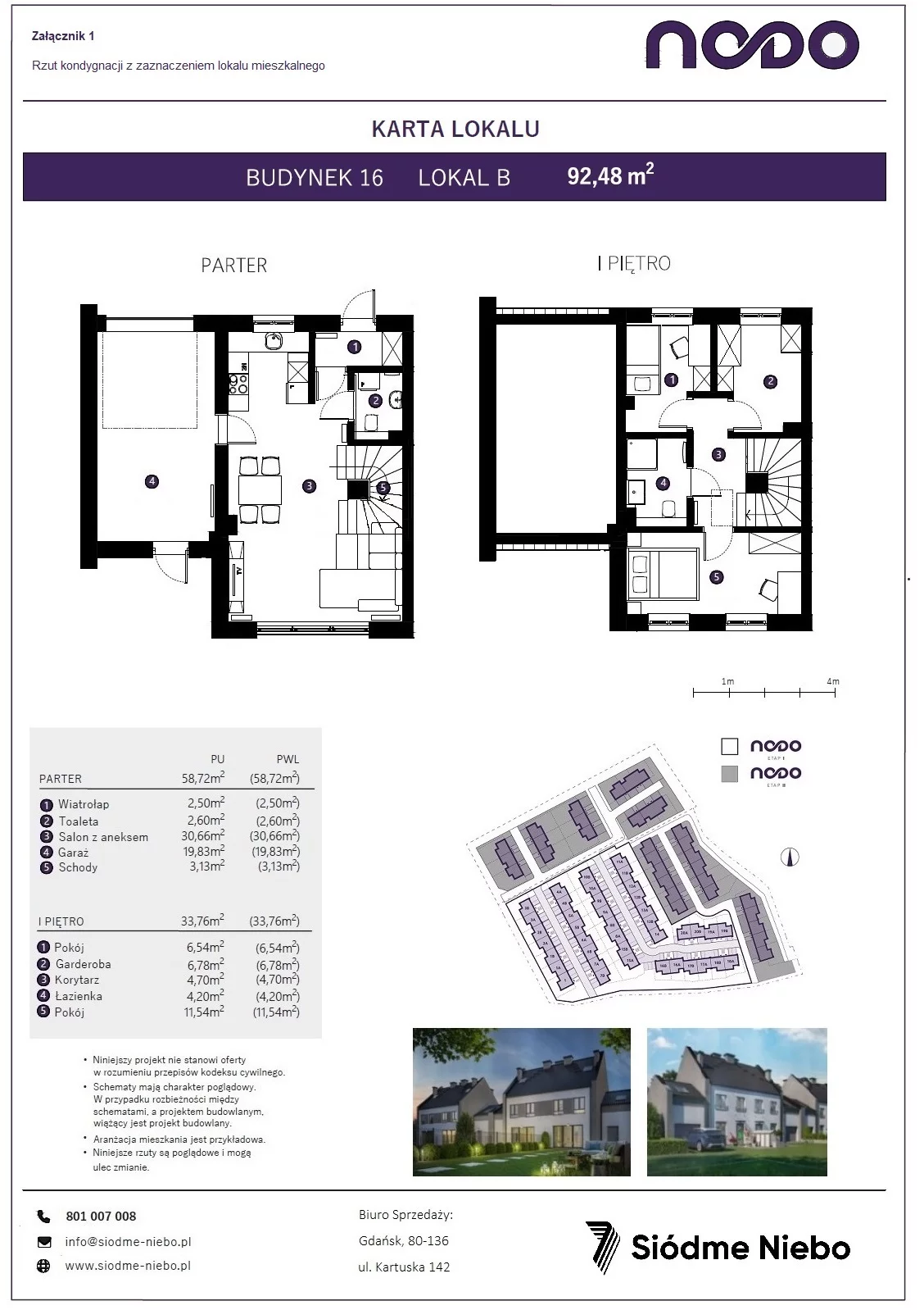 Mieszkanie 92,48 m², parter, oferta nr 16B, Osiedle Nodo, Gdańsk, Jasień, ul. Lubowidzka