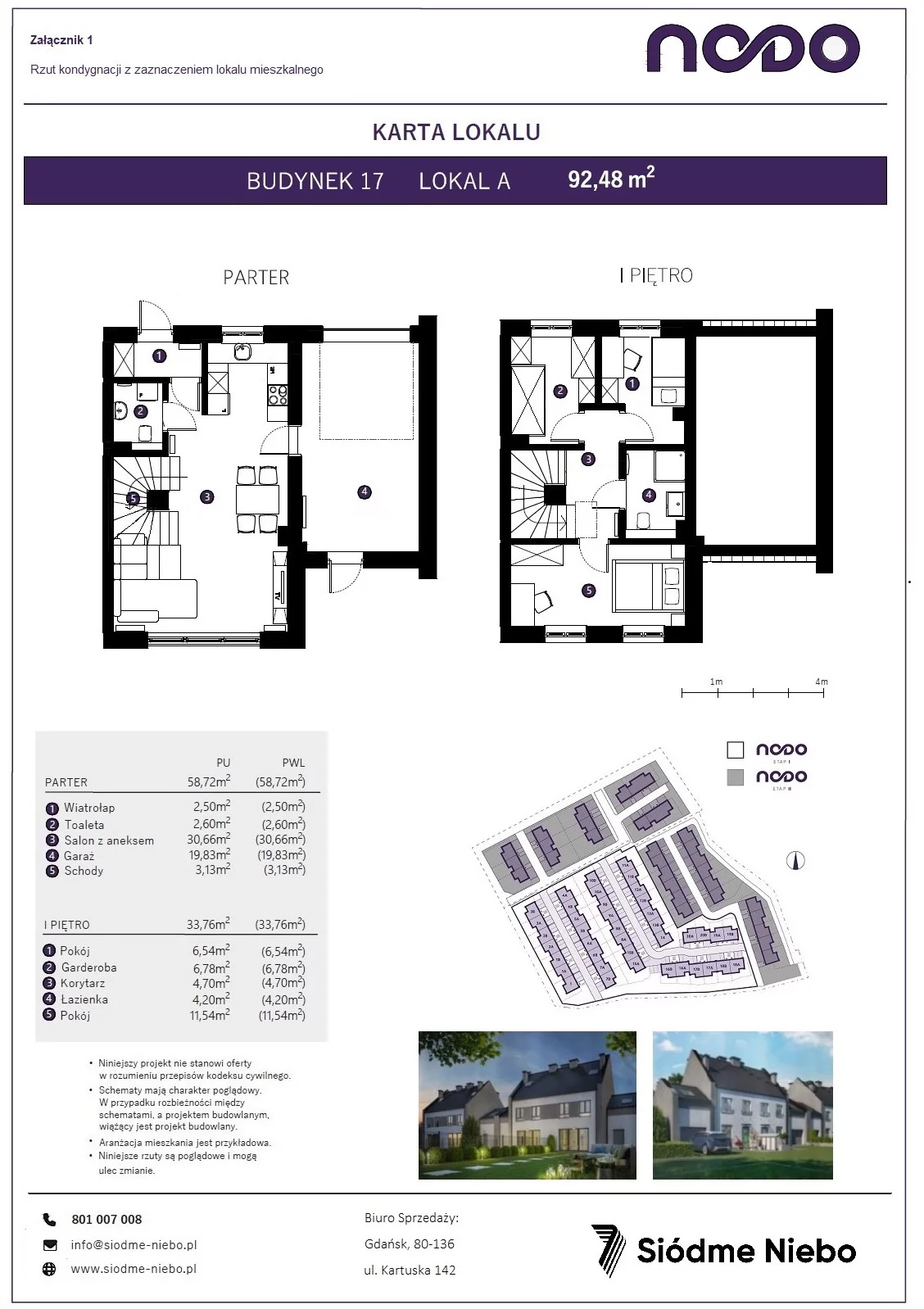 Mieszkanie 92,48 m², parter, oferta nr 17A, Osiedle Nodo, Gdańsk, Jasień, ul. Lubowidzka