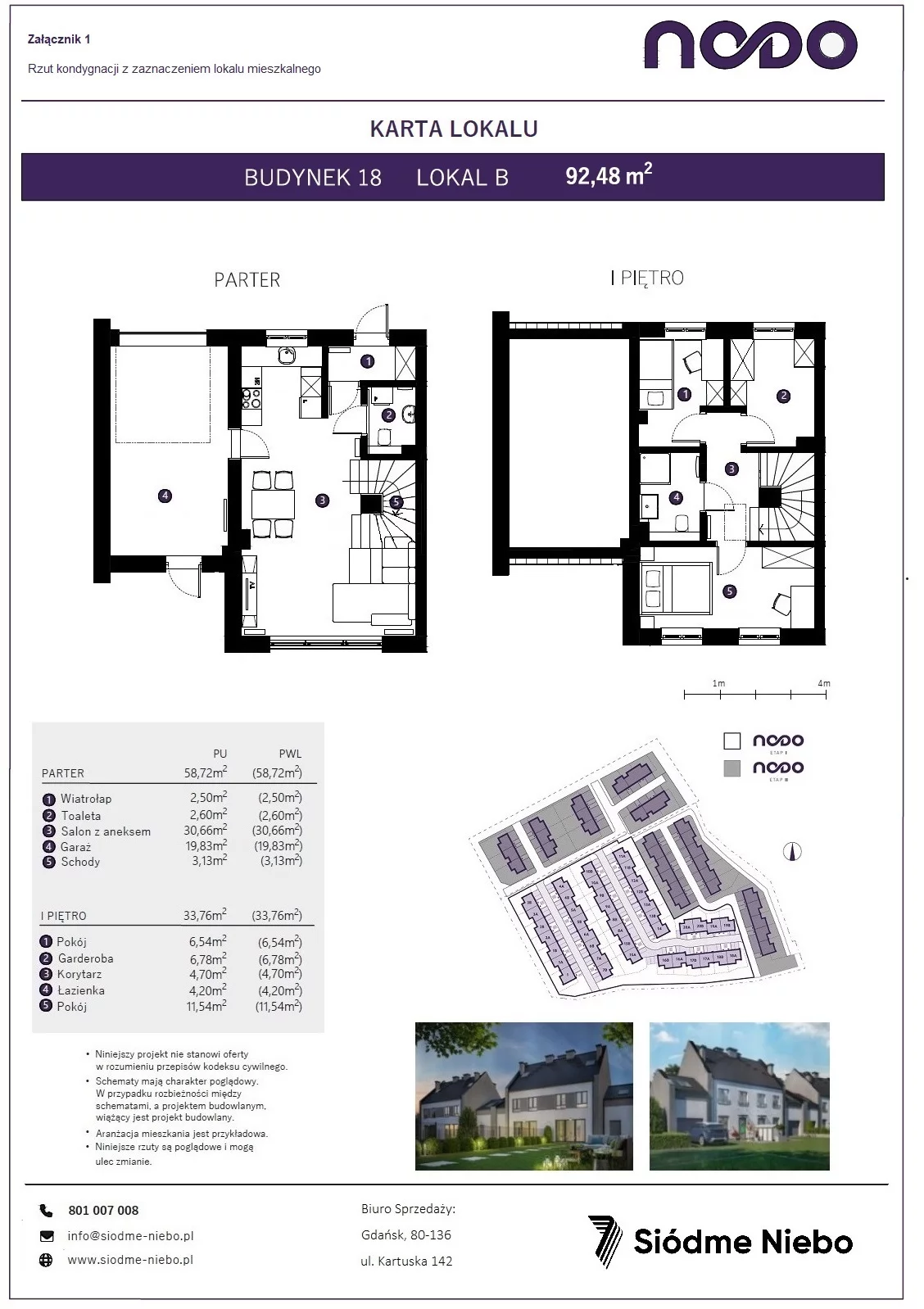 Mieszkanie 92,48 m², parter, oferta nr 18B, Osiedle Nodo, Gdańsk, Jasień, ul. Lubowidzka