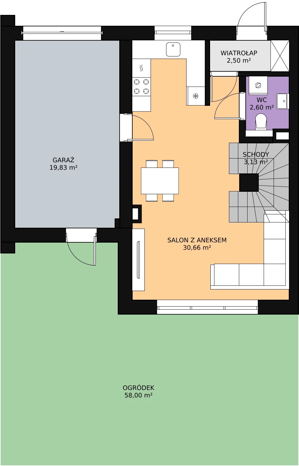 Zalety domu 92.48 m², 15B
