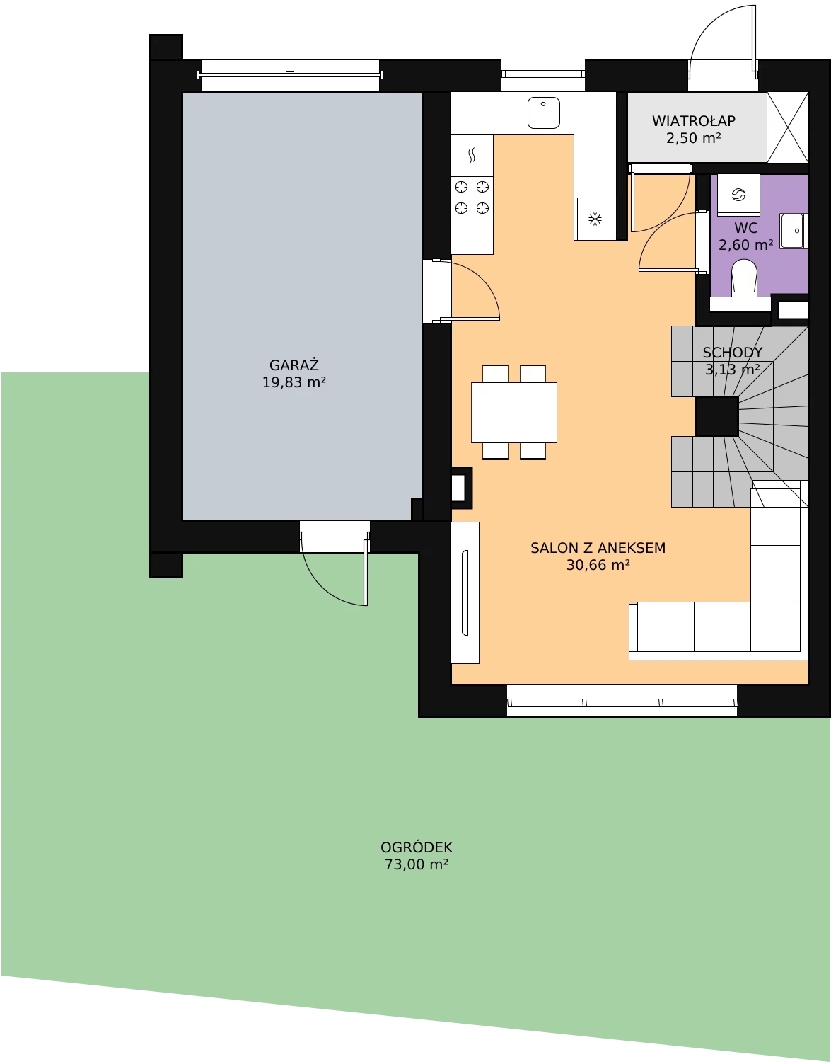 Zalety domu 92.48 m², 16B