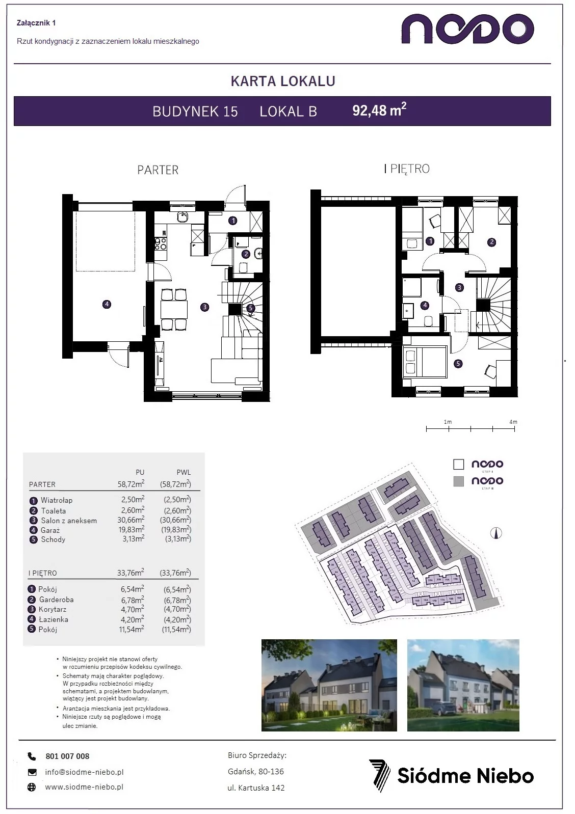 Mieszkanie 92,48 m², parter, oferta nr 15B, Osiedle Nodo, Gdańsk, Jasień, ul. Lubowidzka