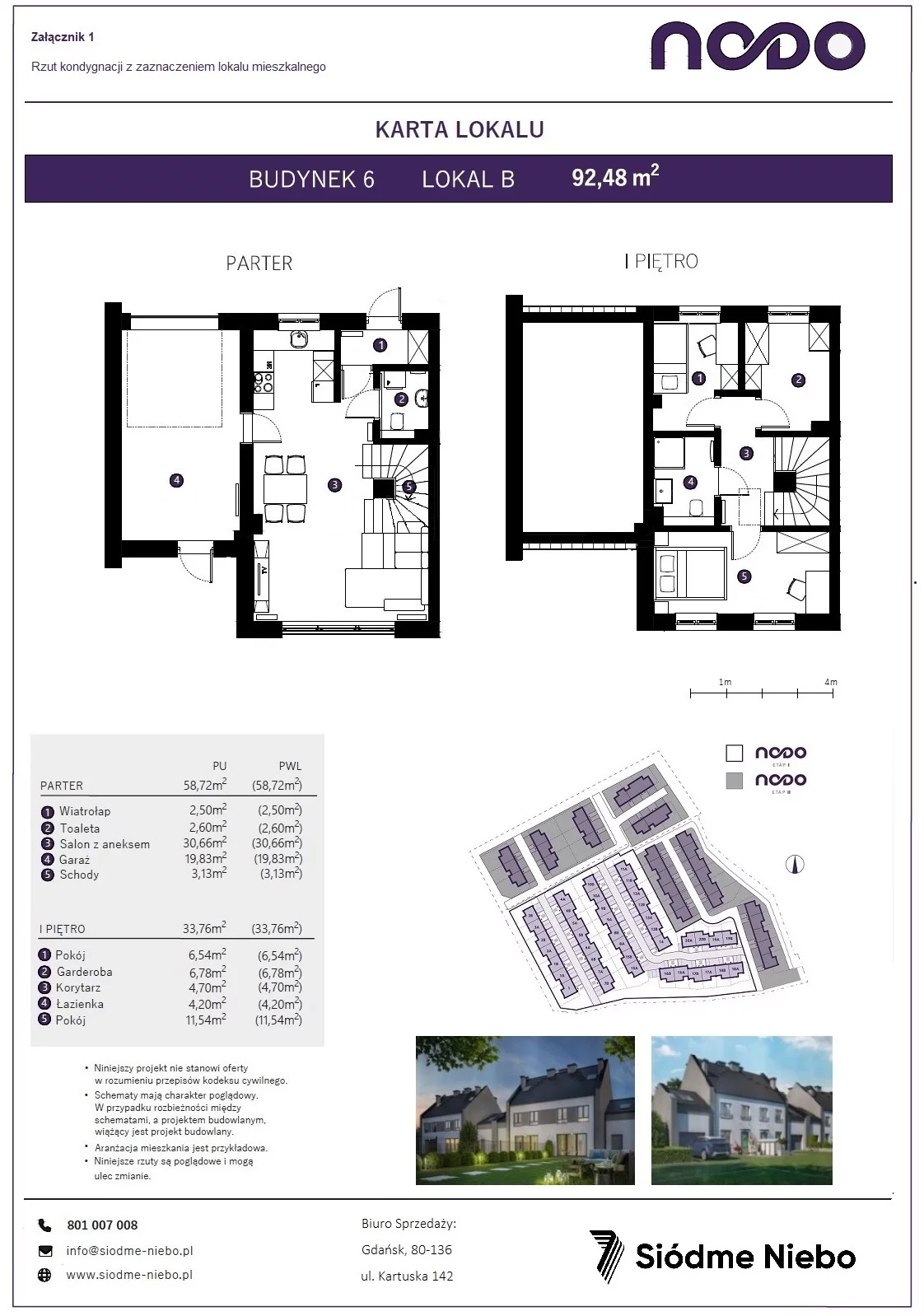 Mieszkanie 92,48 m², parter, oferta nr 6B, Osiedle Nodo, Gdańsk, Jasień, ul. Lubowidzka