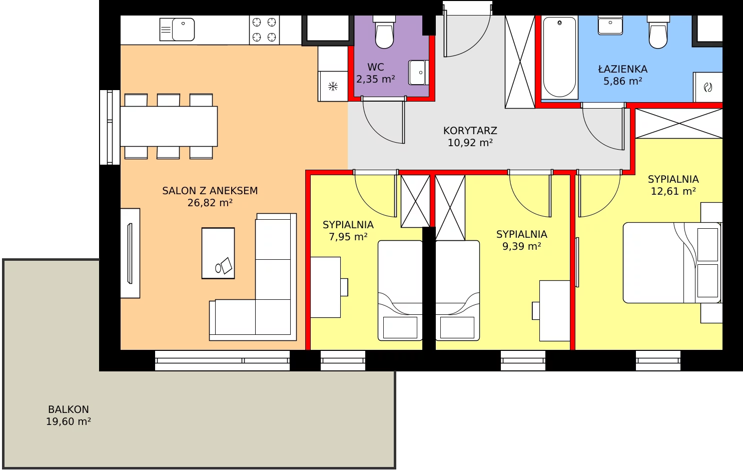 Zalety mieszkania 75.9 m², 16
