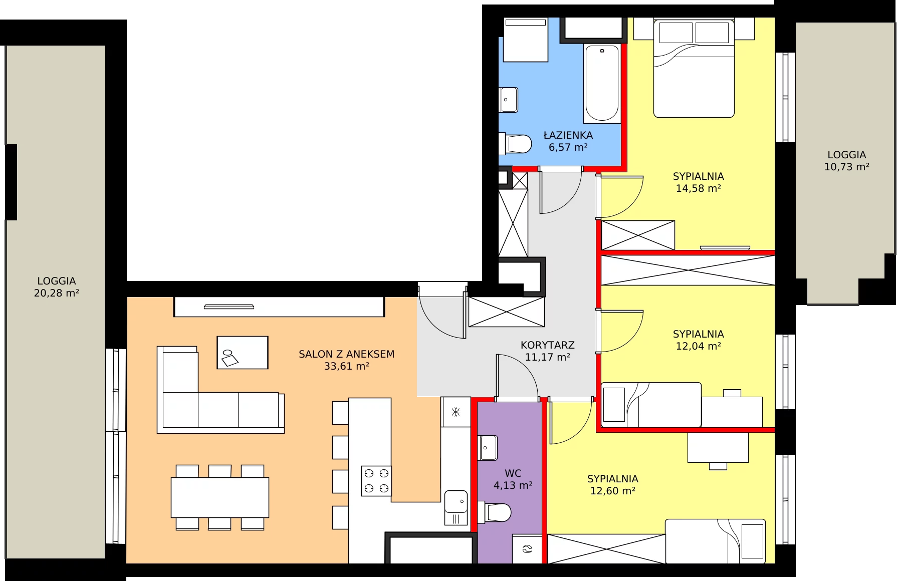 Zalety mieszkania 94.7 m², 48