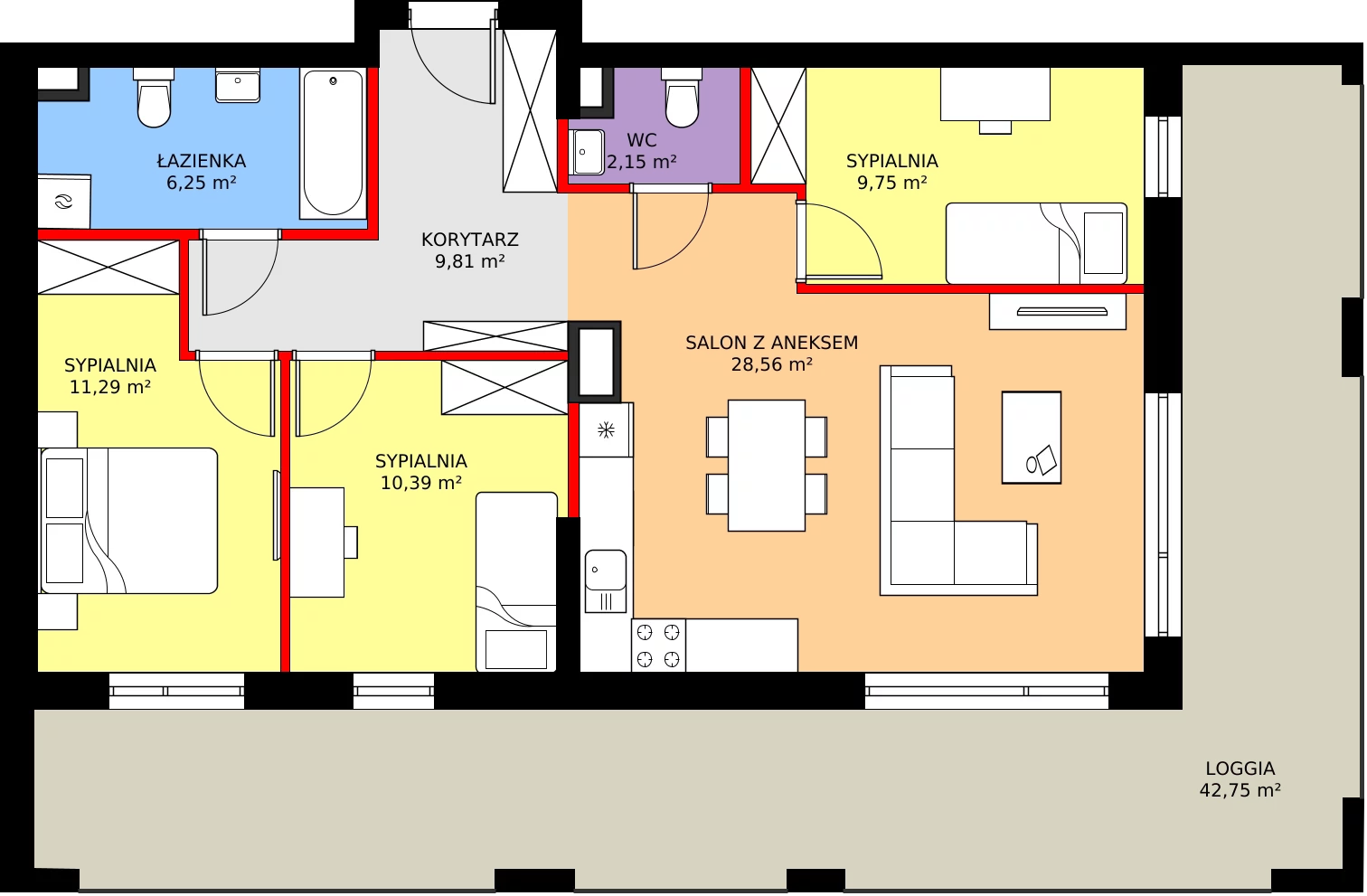 Zalety mieszkania 78.2 m², 92
