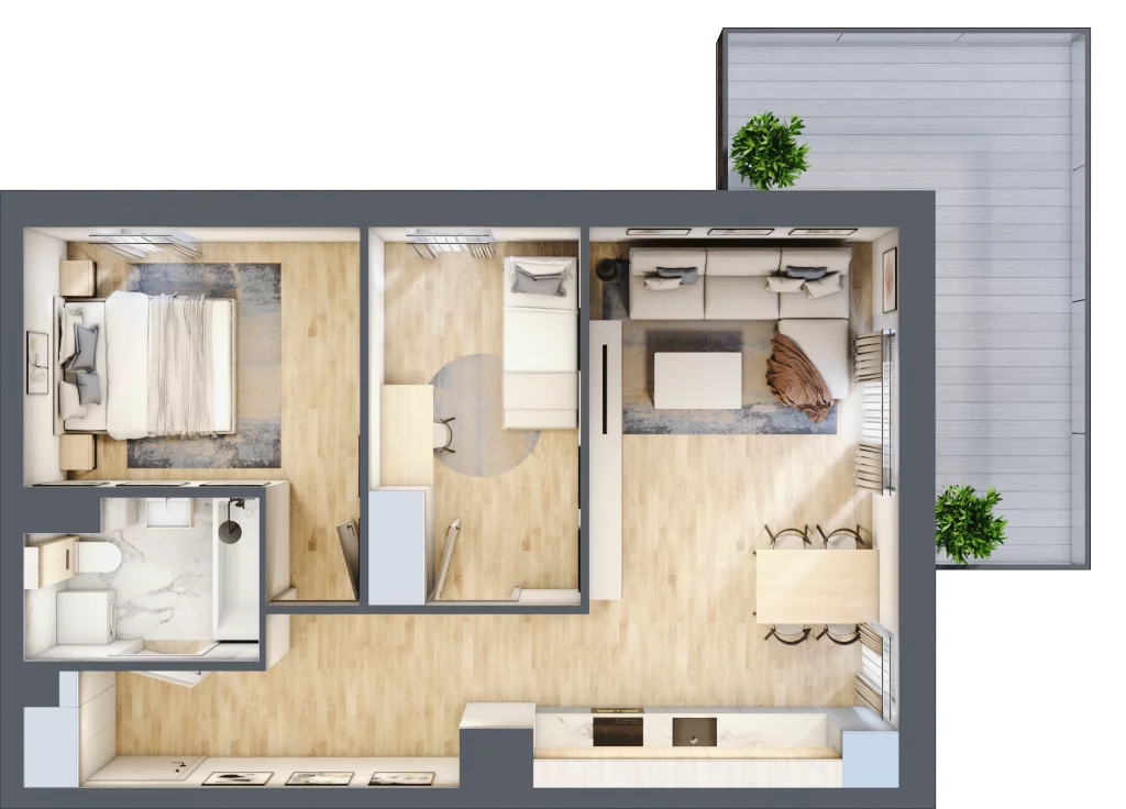3 pokoje, mieszkanie 53,94 m², piętro 7, oferta nr 32, Dzielnica Kielczanka II, Kielce, Centrum, ul. Solidarności 22