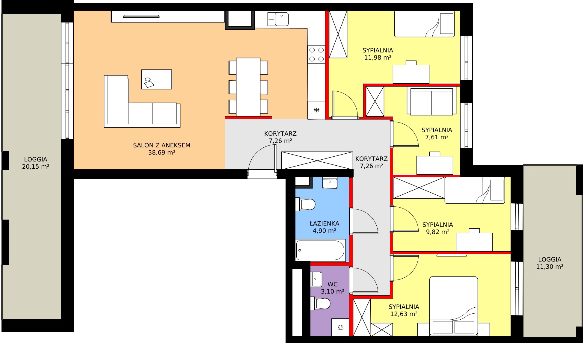 Zalety mieszkania 103.25 m², 93