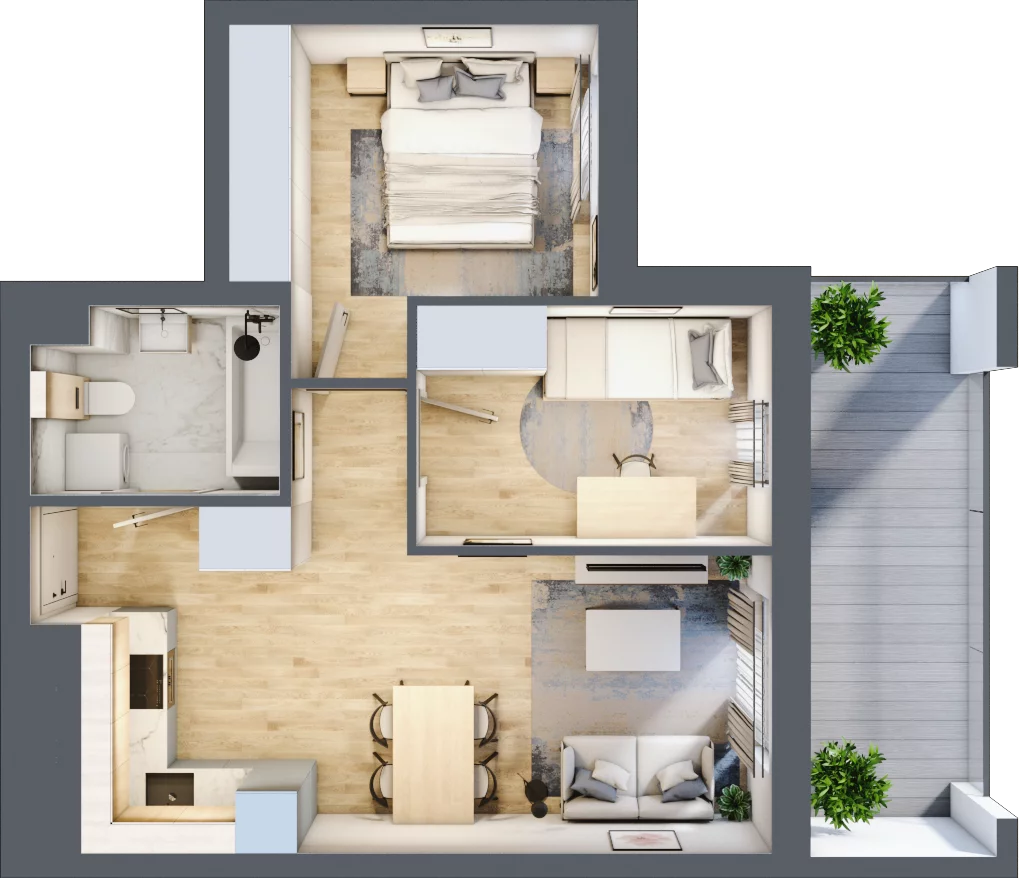 3 pokoje, mieszkanie 45,54 m², piętro 8, oferta nr 85, Dzielnica Kielczanka II, Kielce, Centrum, ul. Solidarności 22