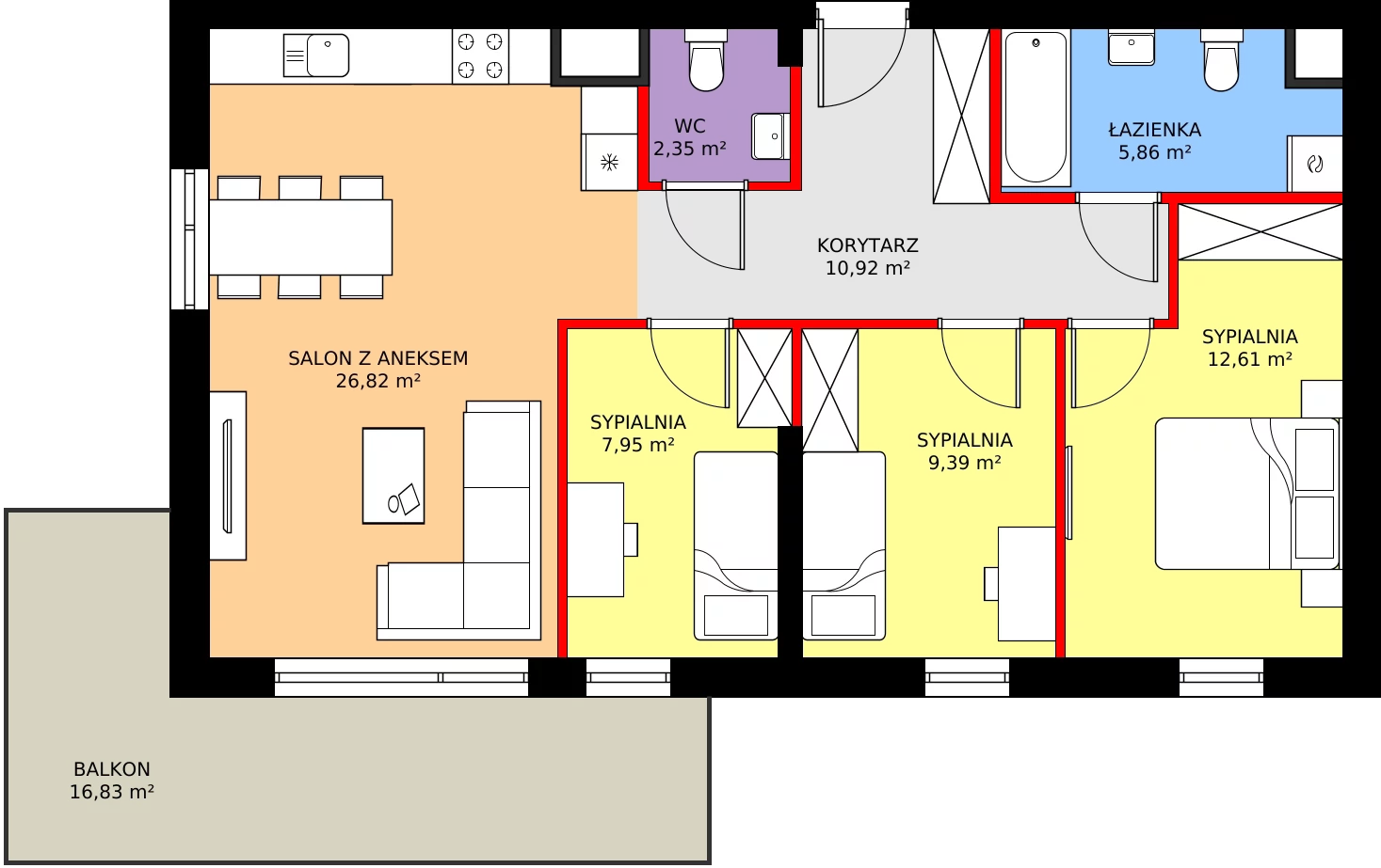 Zalety mieszkania 75.9 m², 6