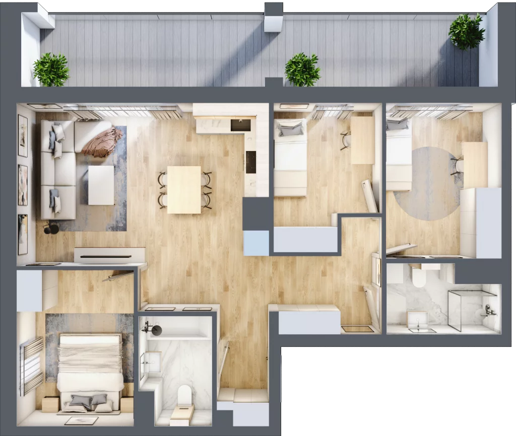 4 pokoje, mieszkanie 72,78 m², piętro 10, oferta nr 47, Dzielnica Kielczanka II, Kielce, Centrum, ul. Solidarności 22