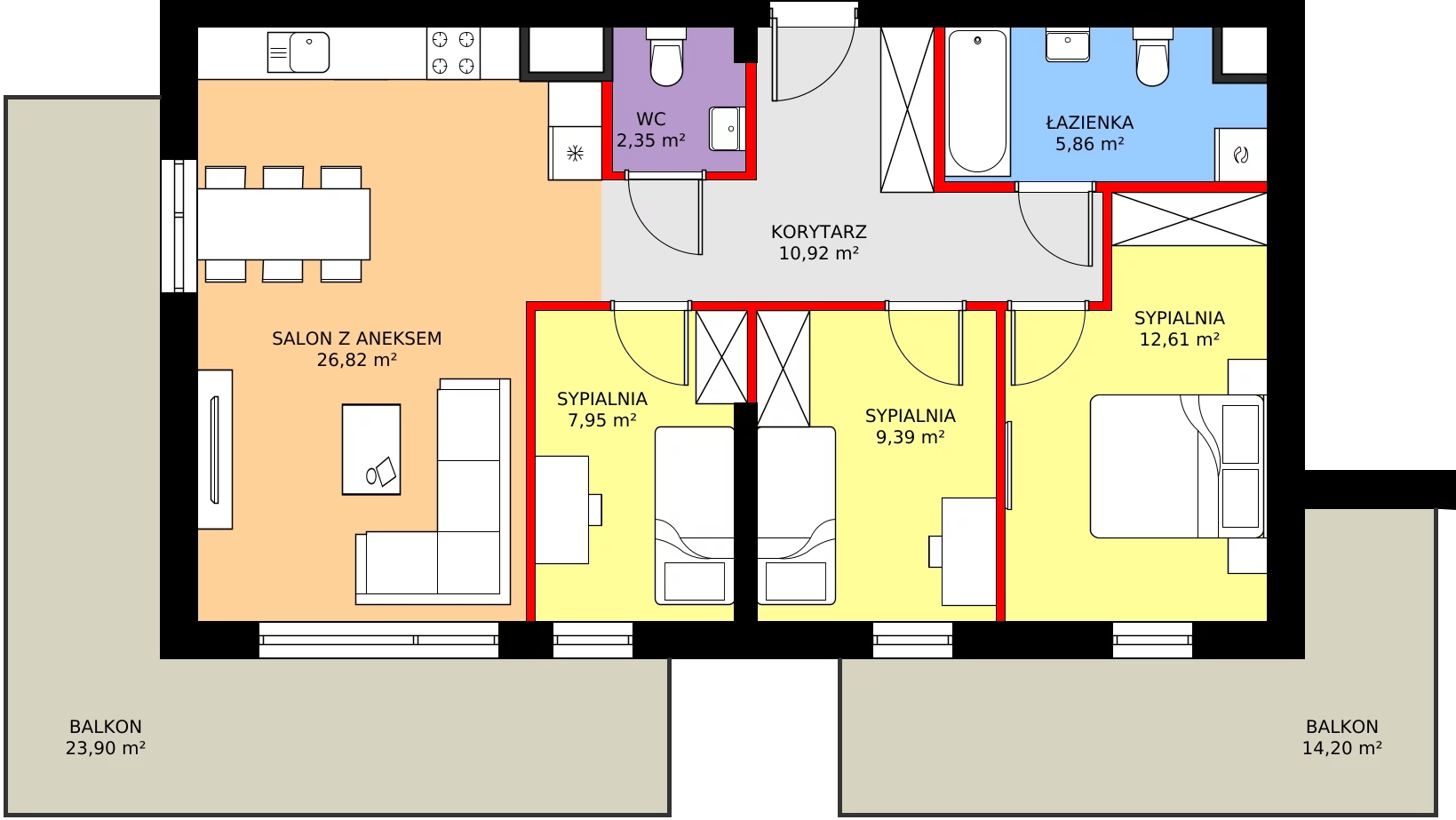 Zalety mieszkania 75.9 m², 1