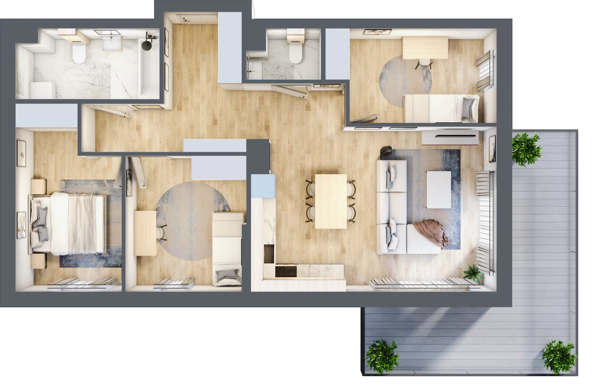 4 pokoje, mieszkanie 78,20 m², piętro 3, oferta nr 63, Dzielnica Kielczanka II, Kielce, Centrum, ul. Solidarności 22