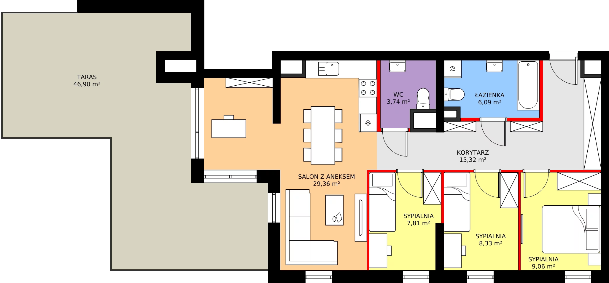 Zalety mieszkania 79.71 m², M110