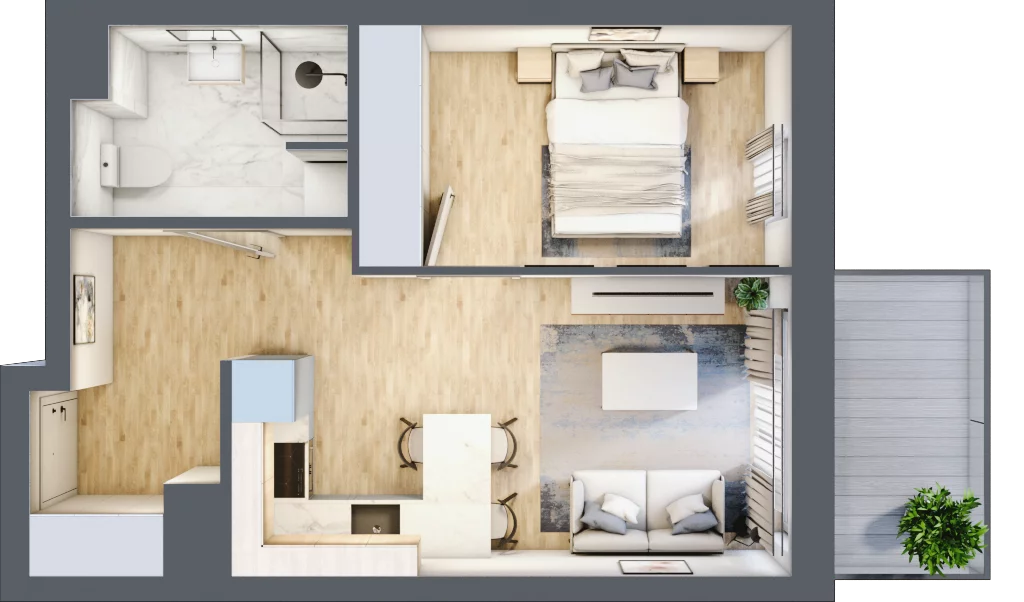 2 pokoje, mieszkanie 35,80 m², piętro 6, oferta nr M79, Dzielnica Kielczanka III, Kielce, Centrum, ul. Górna 13/15