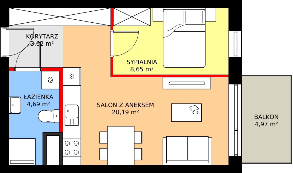 Zalety mieszkania 37.12 m², M92