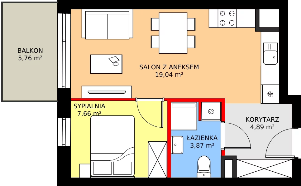 Zalety mieszkania 35.46 m², M60