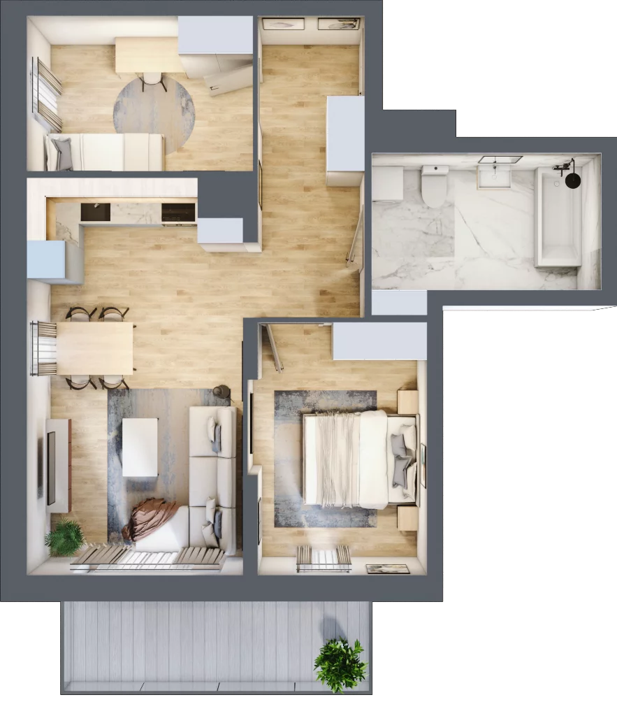 3 pokoje, mieszkanie 57,43 m², piętro 3, oferta nr M38, Dzielnica Kielczanka III, Kielce, Centrum, ul. Górna 13/15