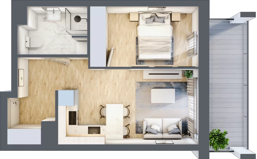2 pokoje, mieszkanie 35,80 m², piętro 8, oferta nr M102, Dzielnica Kielczanka III, Kielce, Centrum, ul. Górna 13/15