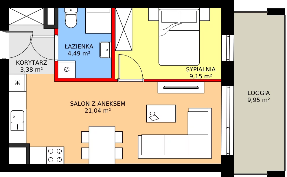 Zalety mieszkania 38.06 m², M125
