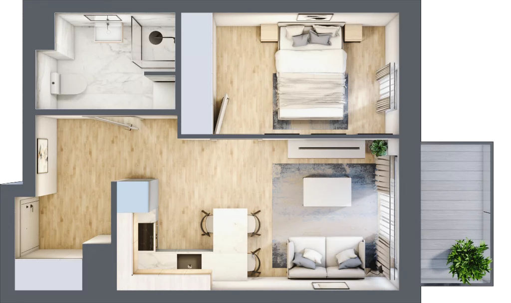 2 pokoje, mieszkanie 35,80 m², piętro 1, oferta nr M18, Dzielnica Kielczanka III, Kielce, Centrum, ul. Górna 13/15