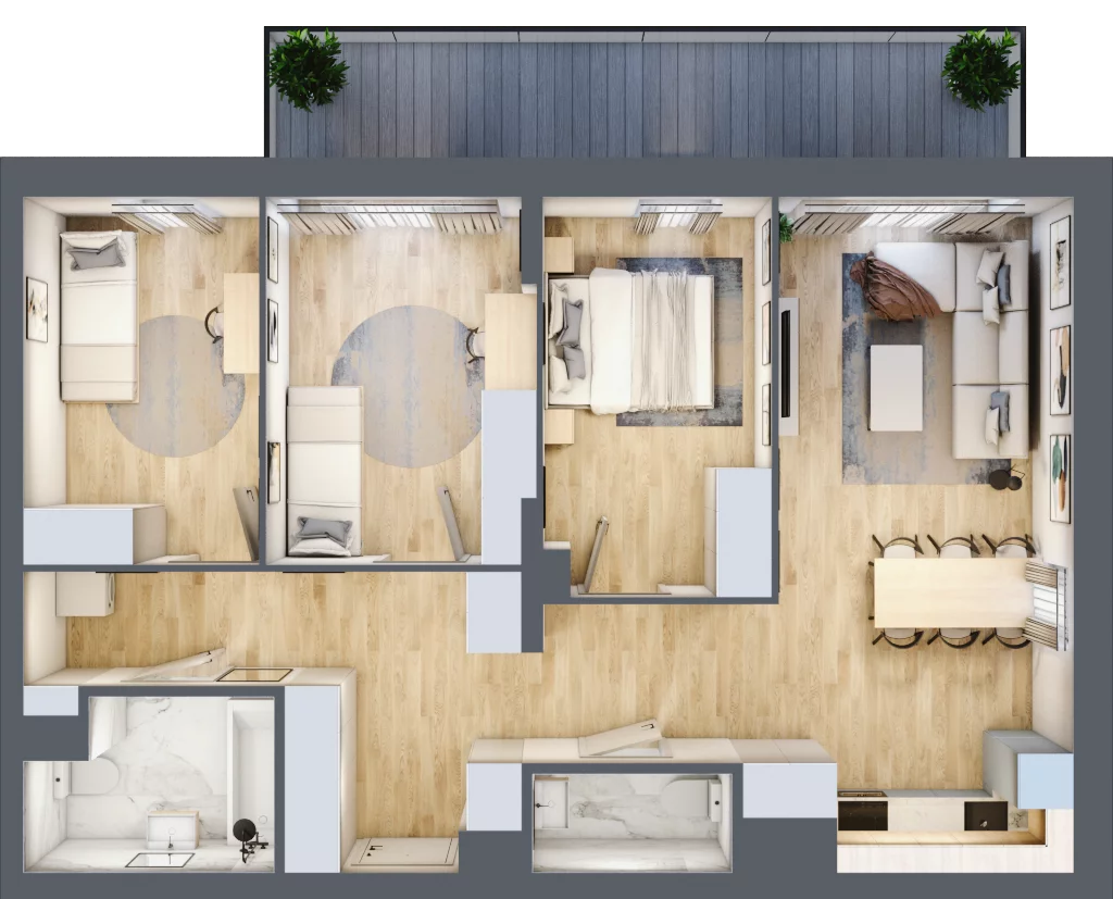 4 pokoje, mieszkanie 79,62 m², piętro 1, oferta nr M21, Dzielnica Kielczanka III, Kielce, Centrum, ul. Górna 13/15