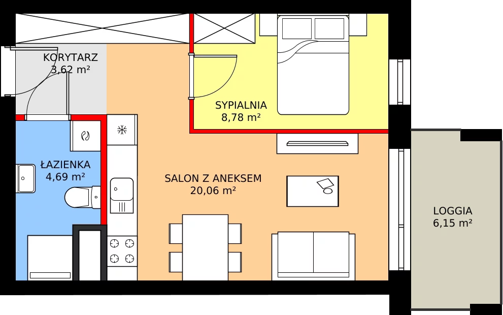 Zalety mieszkania 37.15 m², M101